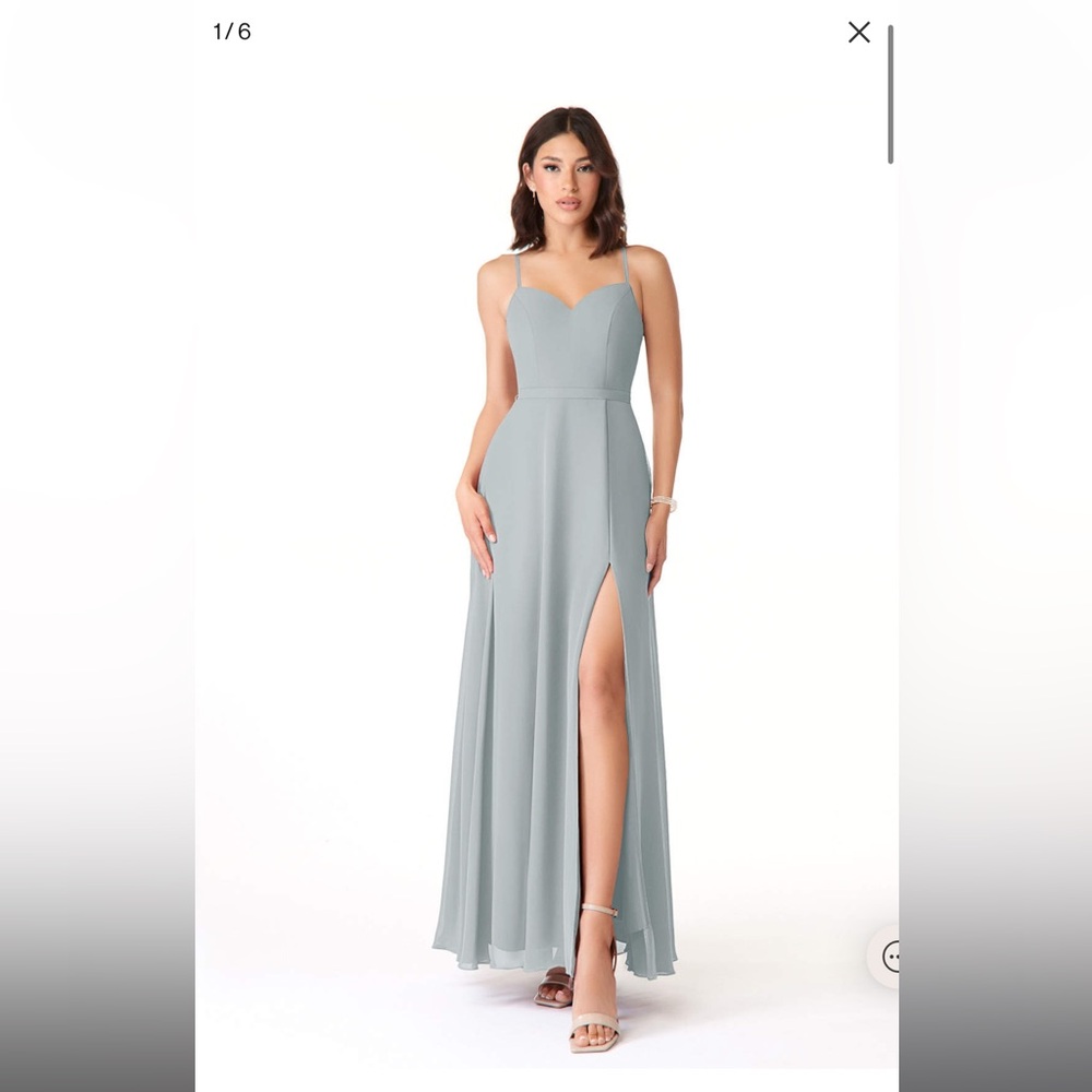 Azazie Mandy Bridesmaid Dress in Dolphin Grey